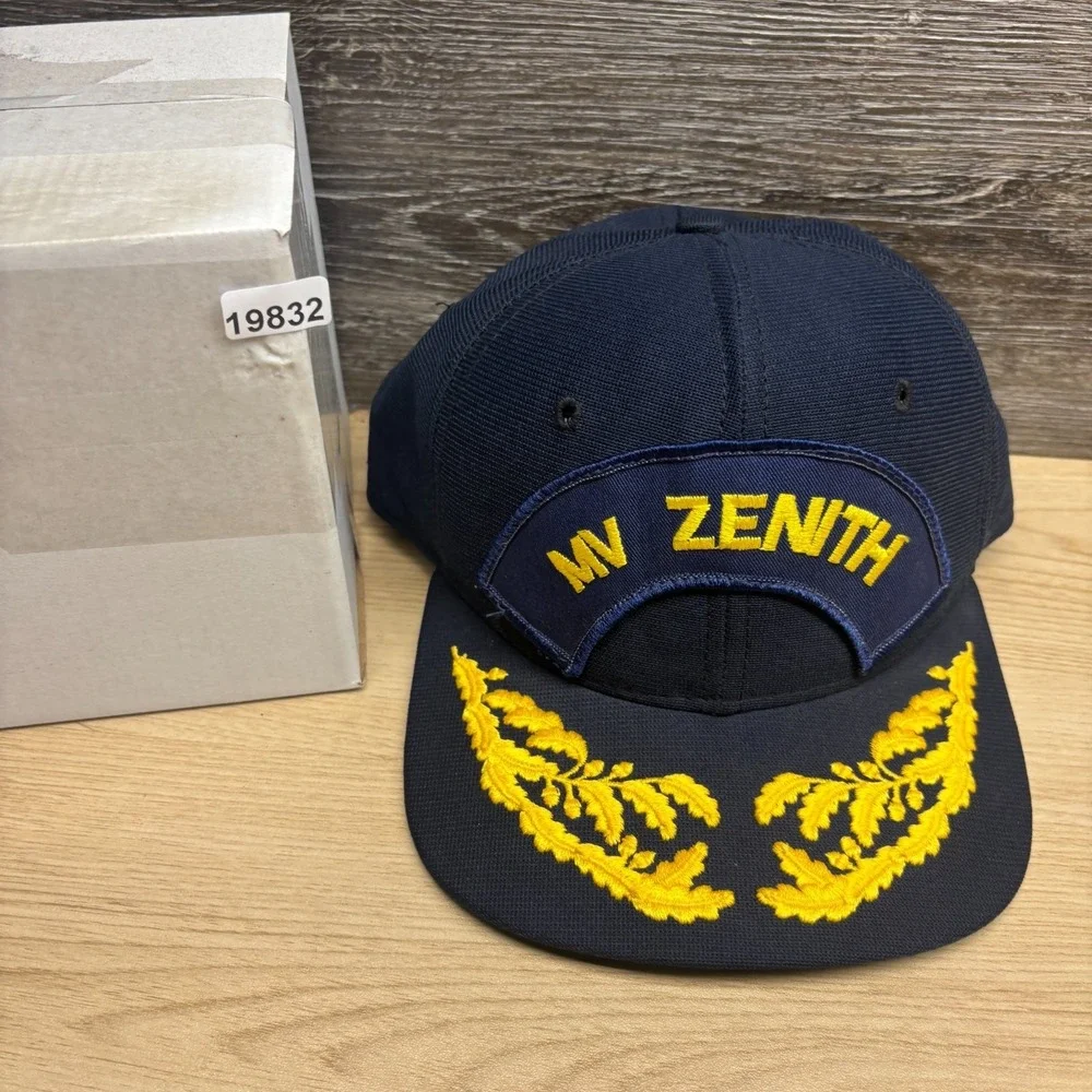 Vintage MV Zenith Cruise Ship Hat Cap Snap Back Blue Scrambled Eggs New Era 90s‎